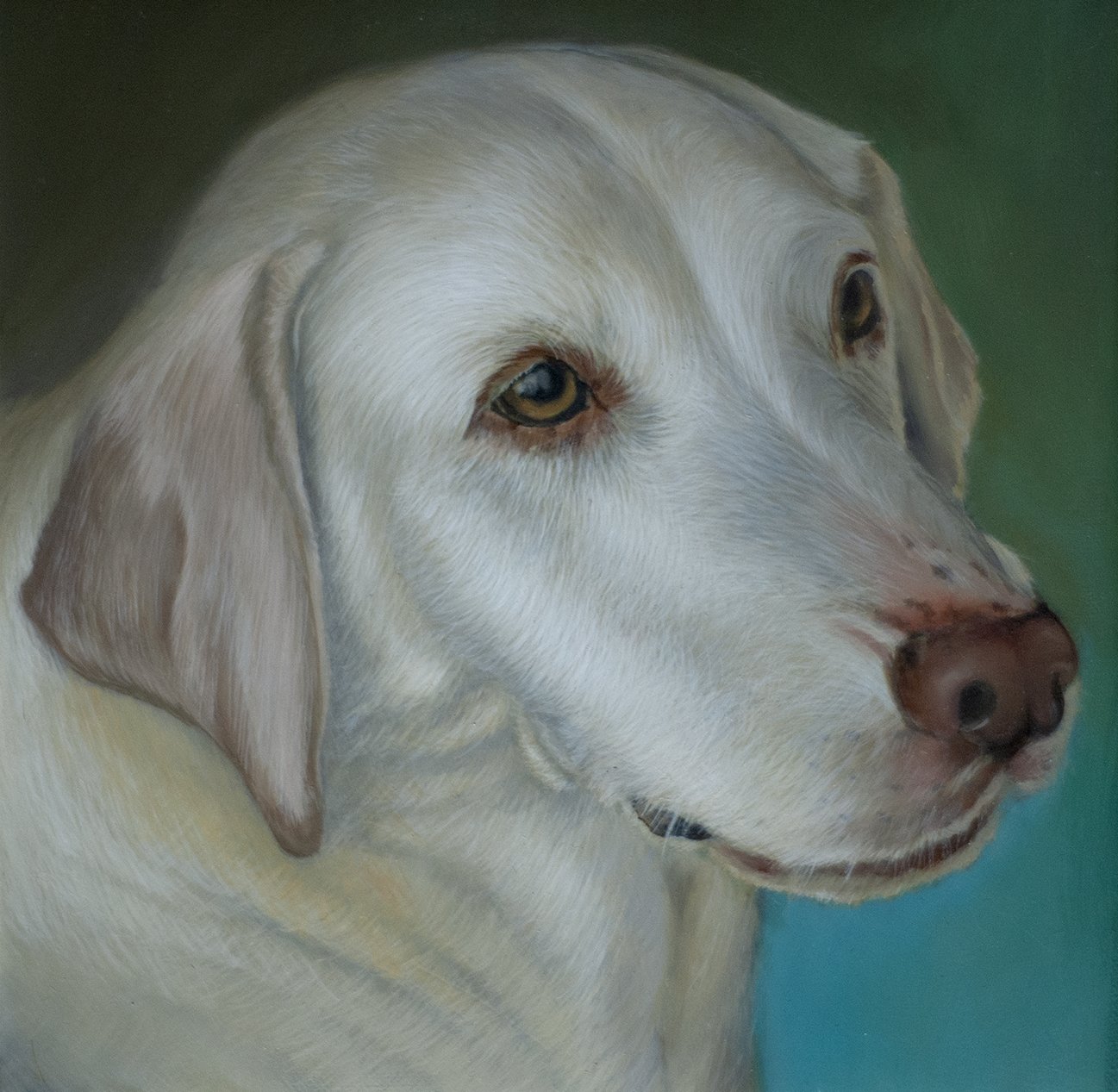Oil Painting Portrait of a dog named Sasha