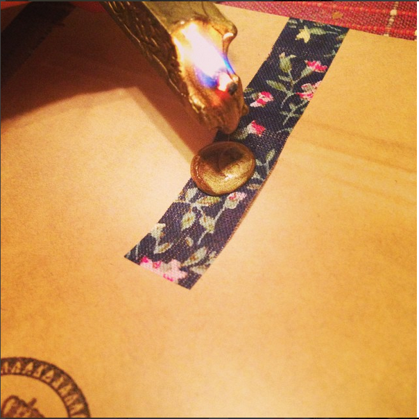 Wax seal being put on a fresh bag of tea!