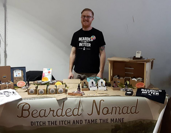 Jacob Daisley with Bearded Nomad products