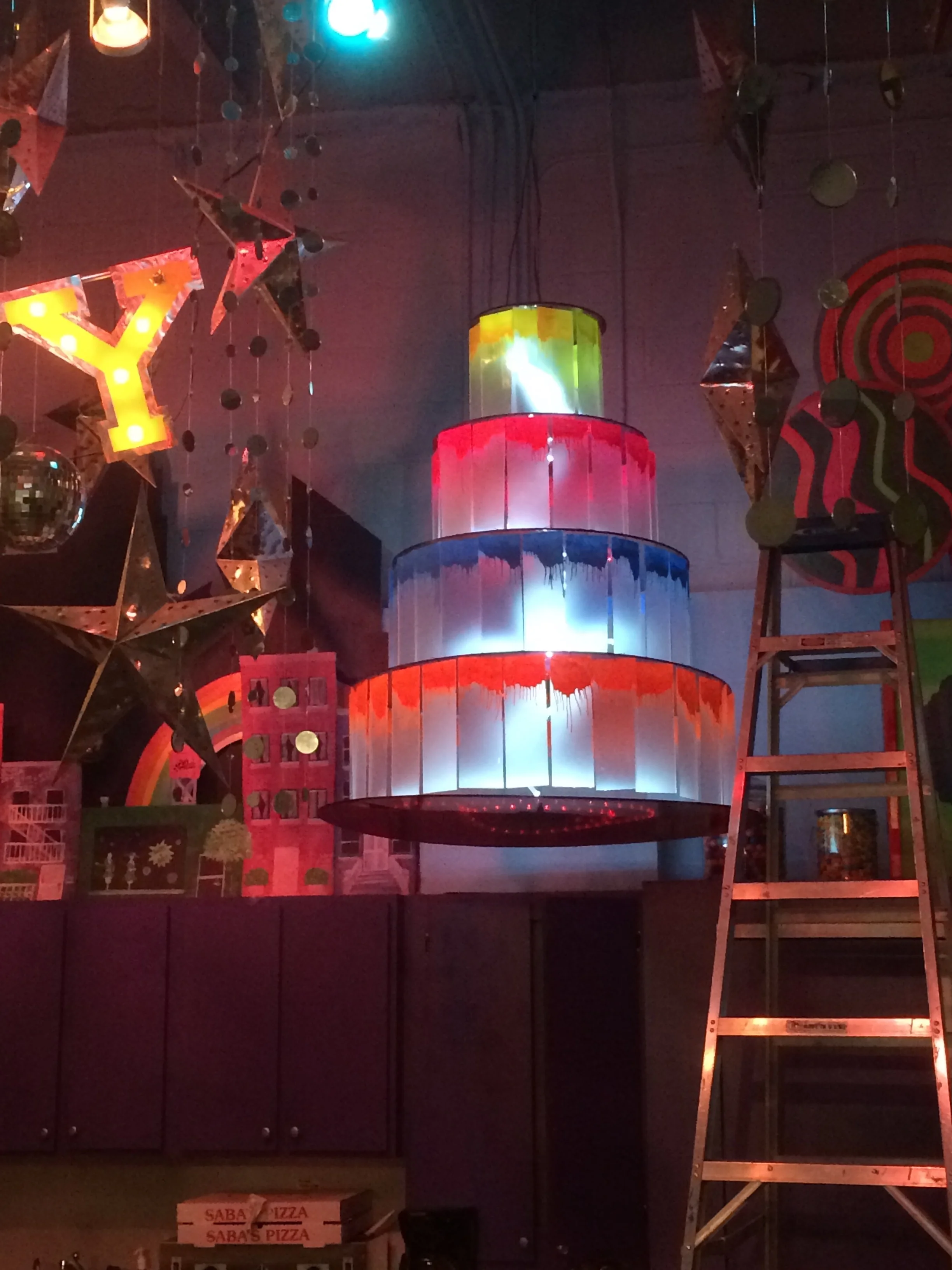 Spray Painted Acrylic Backlit LED Cake @ The Craft Studio