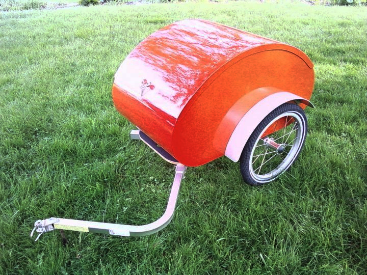 Lockable, water tight bike trailer for an RN who makes house calls.
