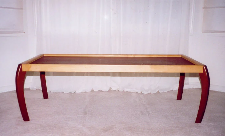 Maple, Ebony and Honduran Mahogany coffee table.