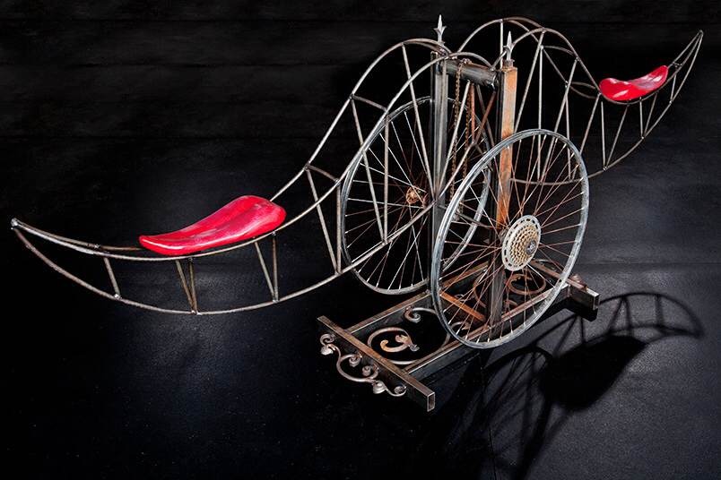  "Moustache Ride" teeter totter.  Designed for the Mo'vember Campaign which is a fundraiser for cancer research. 
