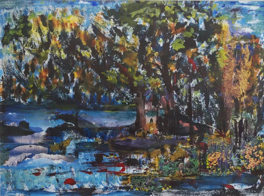 Hudson 1998 21.25" x 28.75" Collage on Paper