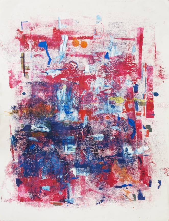 Little Guy Looking Out 2015 25.25" x 19.50" Monotype - Oil Ink on Paper