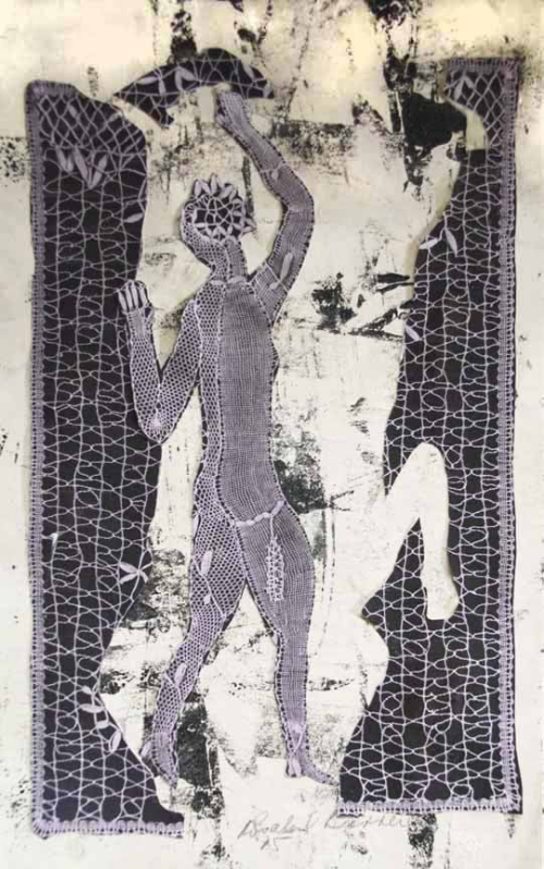 Break Out 2015 12" x 9" Monotype - Oil Ink and Collage on Paper