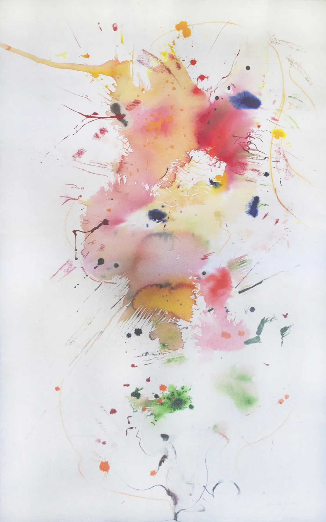 The Kiss 2014 58.875" x 38.50" Liquid Watercolor and Oil Pastel on Paper