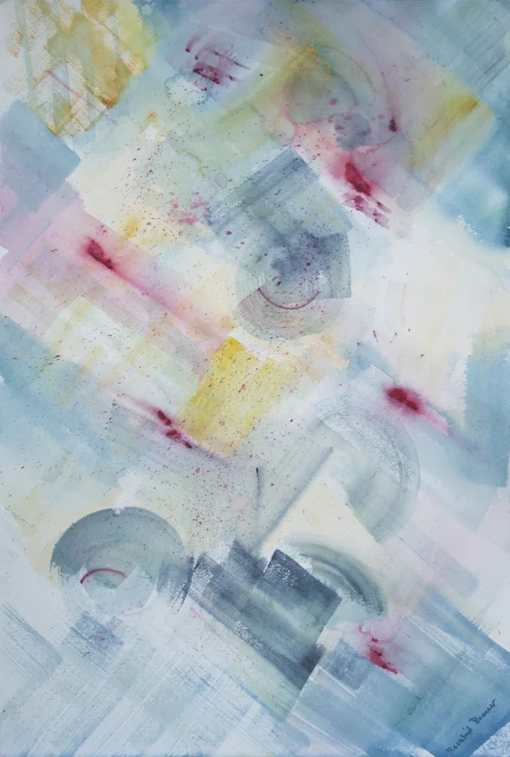Geometric with Smiley Face 2002 22.25" x 15" Watercolor on Paper