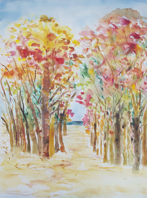 Autumn Trees 1996 30" x 22.25" Watercolor on Paper