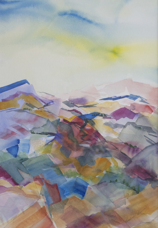 Abstract Scene 1995 20.25" x 14" Watercolor on Paper