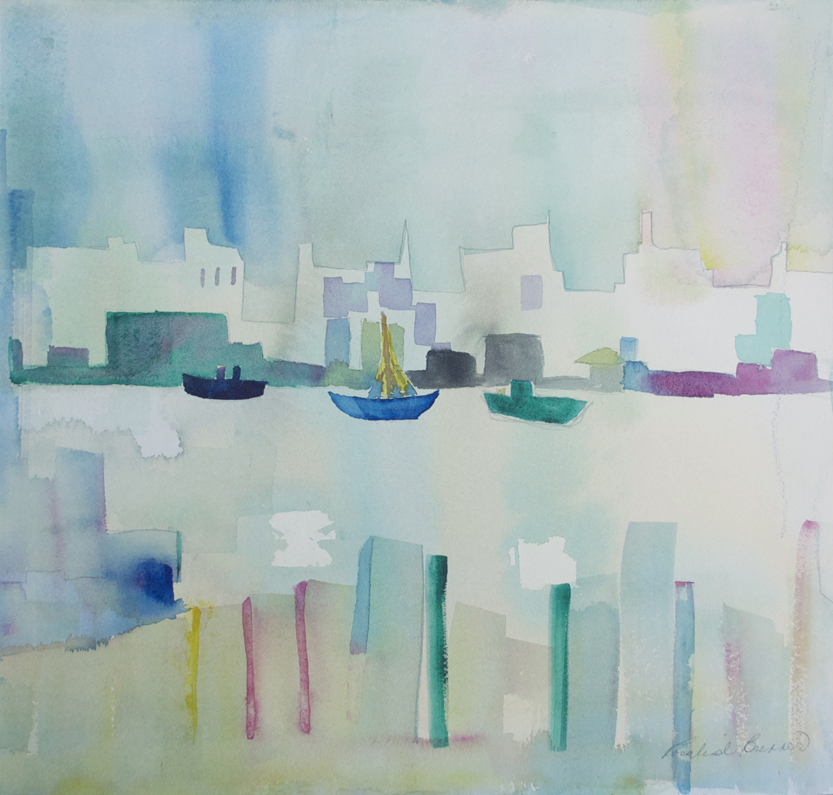 Cityscape Riverview 2 1997 14.75" x 15.25" Watercolor on Paper