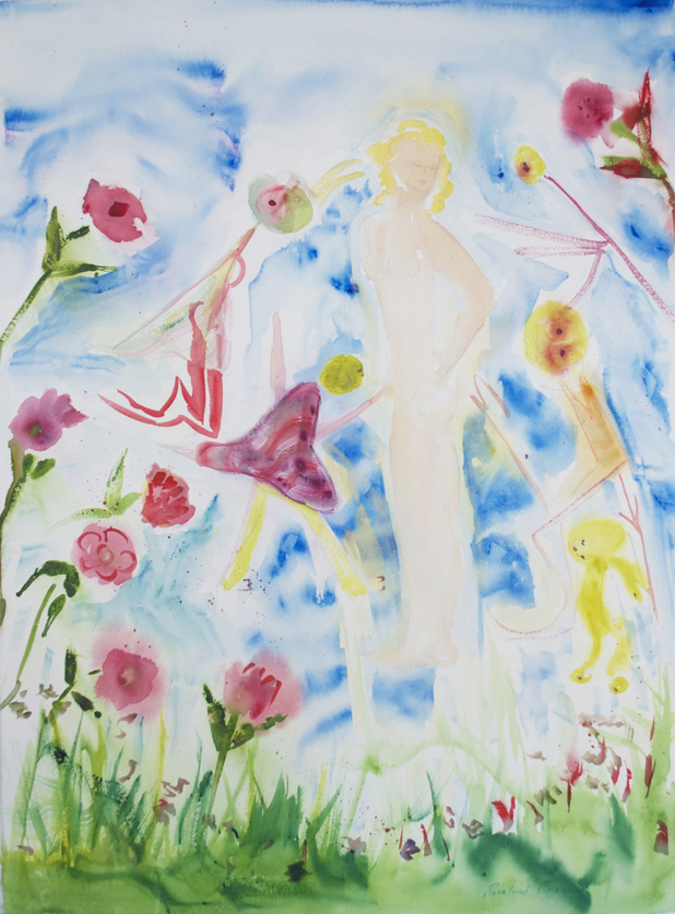 Bitten by the Muse 2007 30" x 22.25" Watercolor on Paper