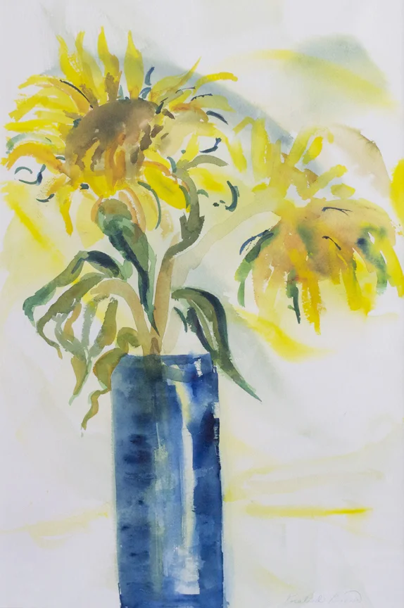 Tall Blue Vase 1995 21.50" x 14.50" Watercolor on Paper