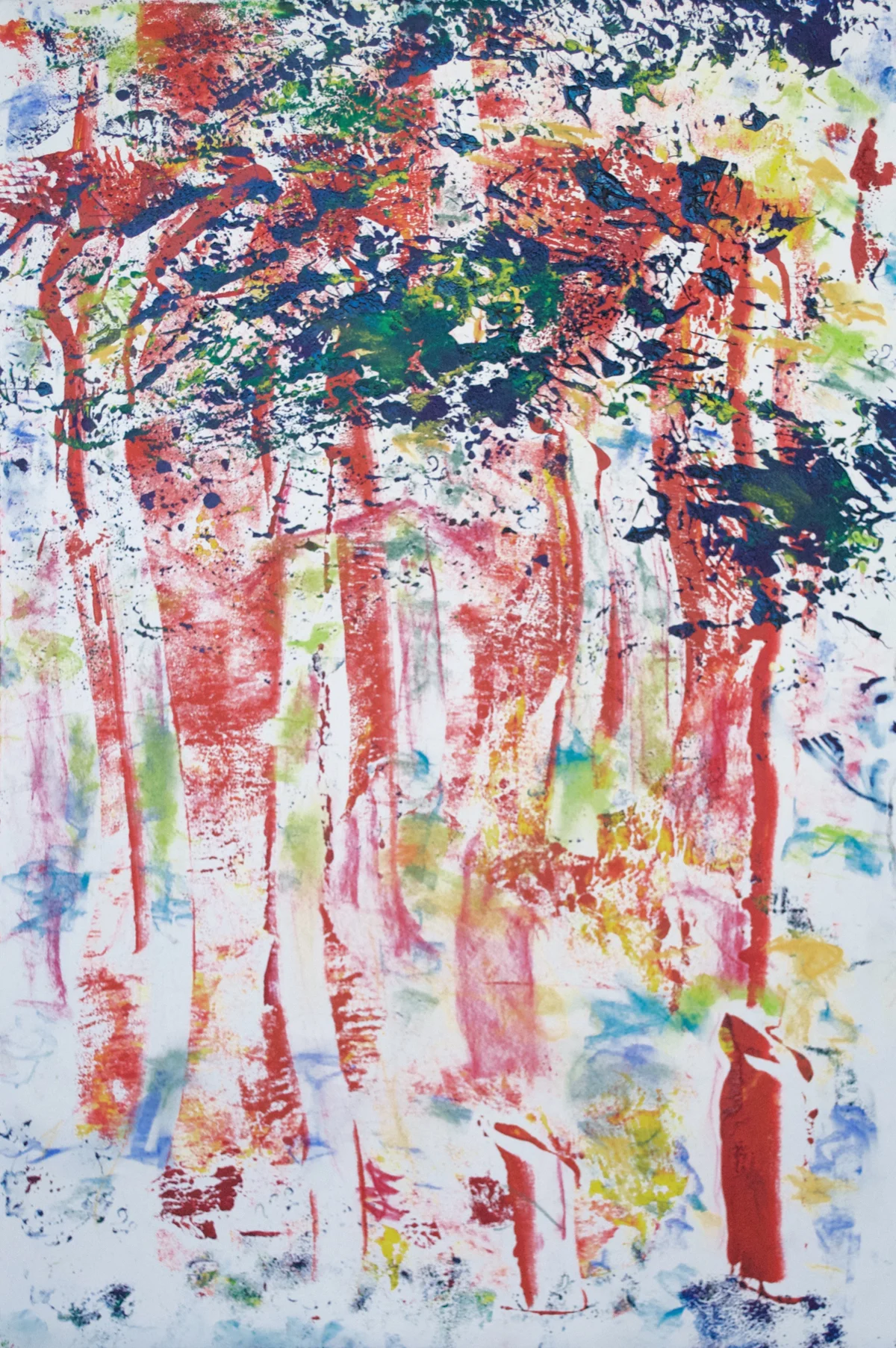 Red Riding Hood 22.75 x 15" Oil Ink Monotype on Paper