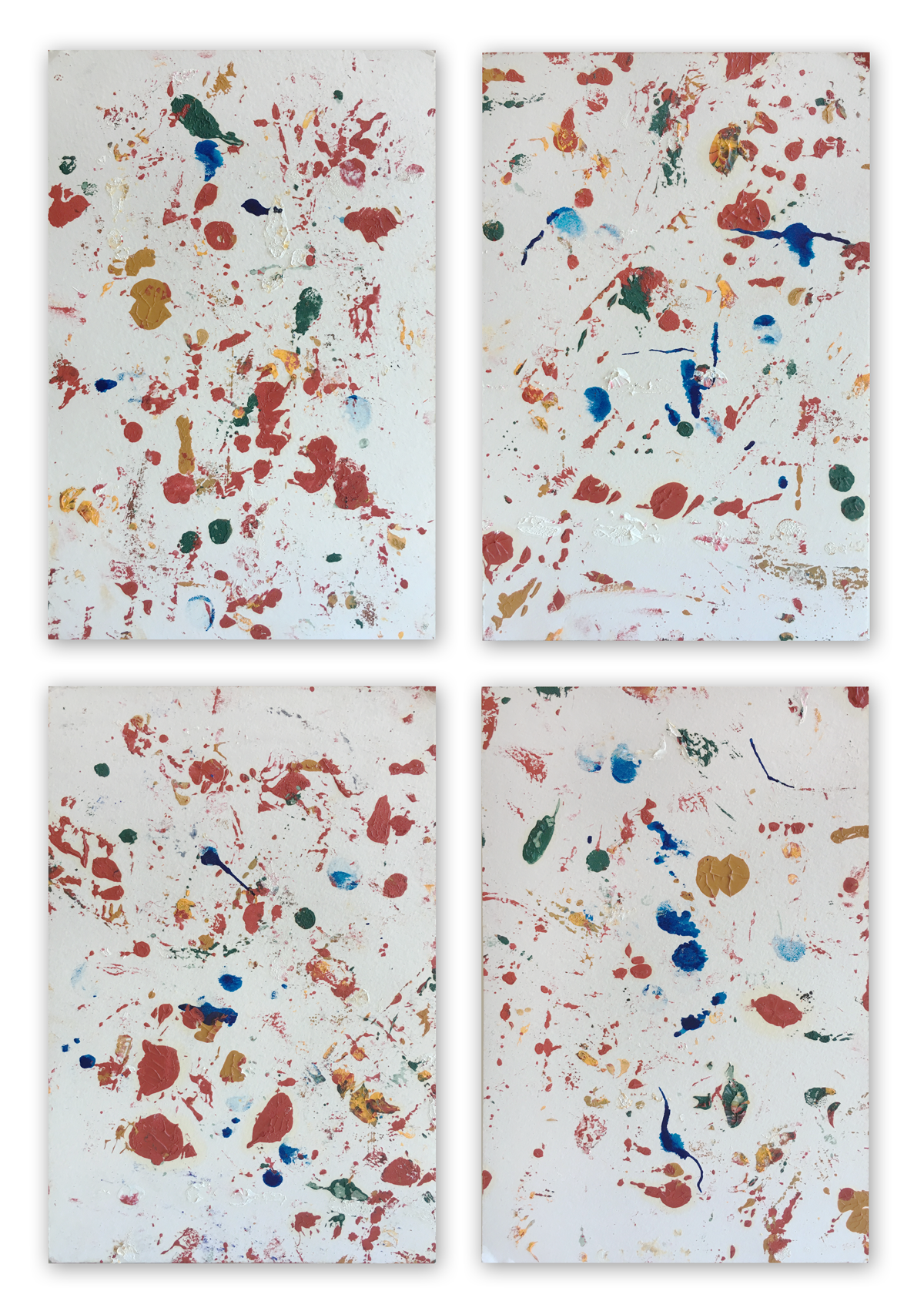 Quadriptych Oil Ink Monotype on Paper 9 x 6" each 2016