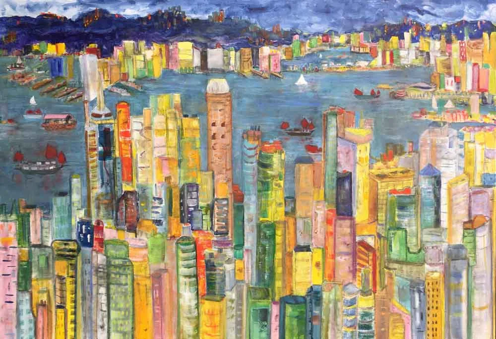 Hong Kong Fantasy 2018 24" x 36" Mixed Media on Canvas