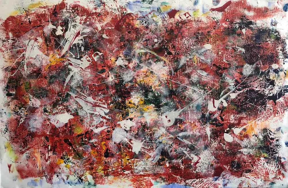 Spirits 2018 15" x 22.50" Mixed Media Monotype