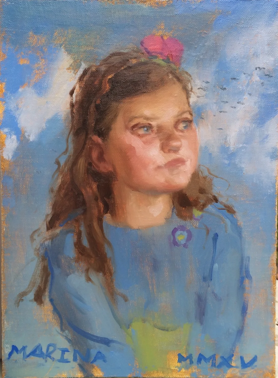 Marina, Oil on panel, 13" x 9.5"