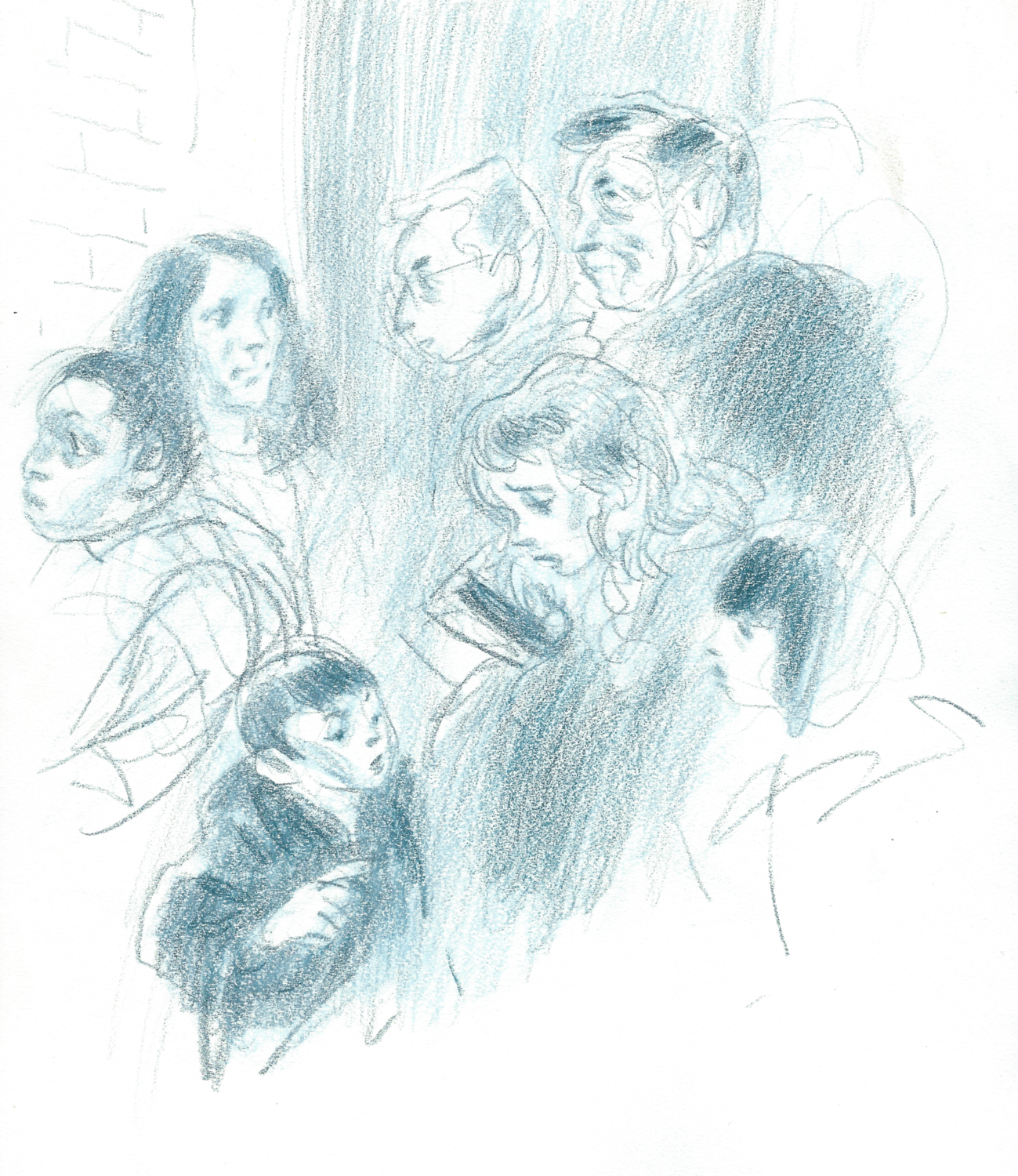 Down in front, a boy spots Chloe moving through the crowd.