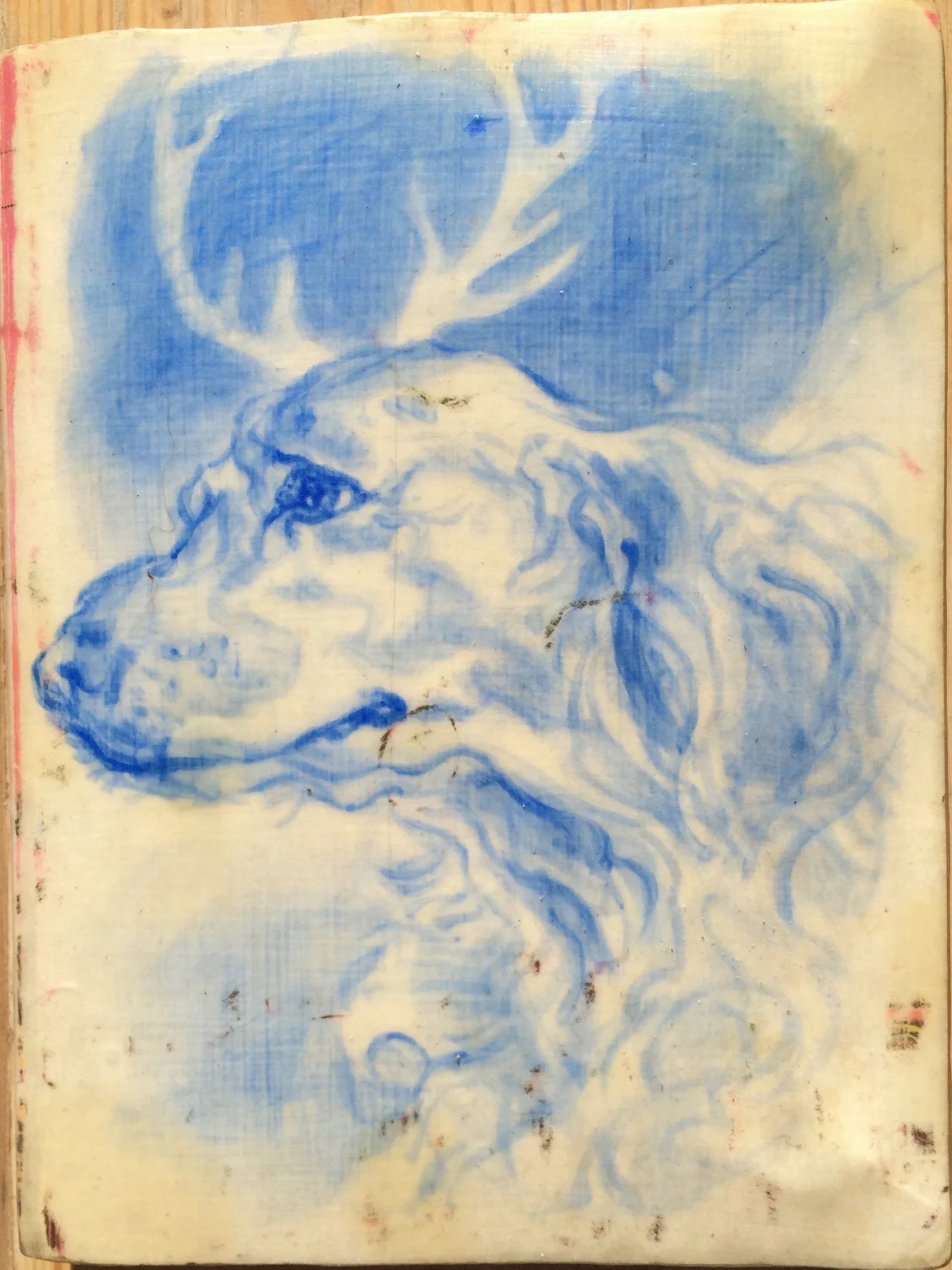 Gary As Max (2), acrylic on sanded, stitched, sealed book, 5.25" x 4.25" x .5"