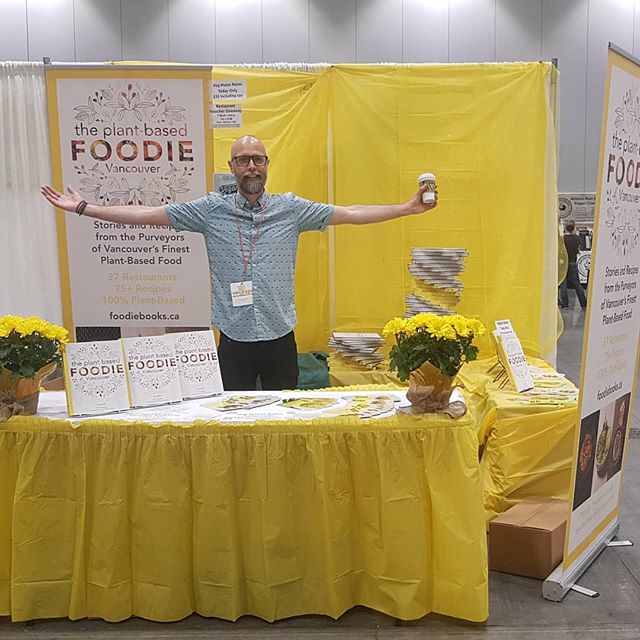 Winner of the yellow-est booth @vegexpo 2019. Come say hello! So happy to be rubbing shoulders with so many amazing people from the #Vancouver #plantbased community #vegexpo2019 🌱💪