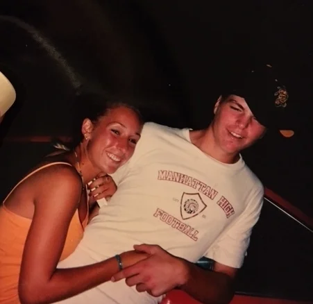 This is a picture of us in high school...probably flirting. 