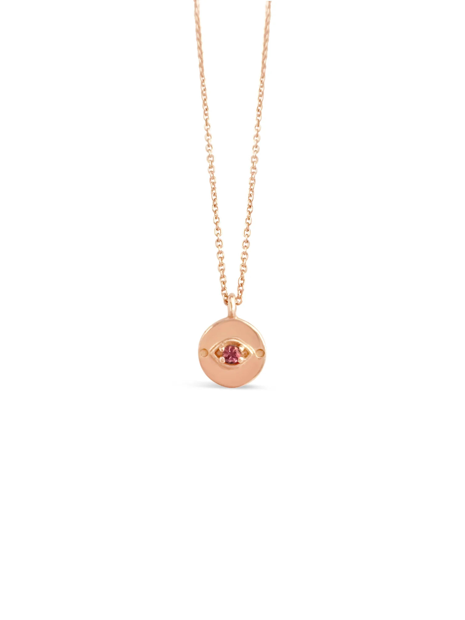 Sierra Winter Jewelry Evil Eye Necklace Rose Gold and Sapphire.jpg