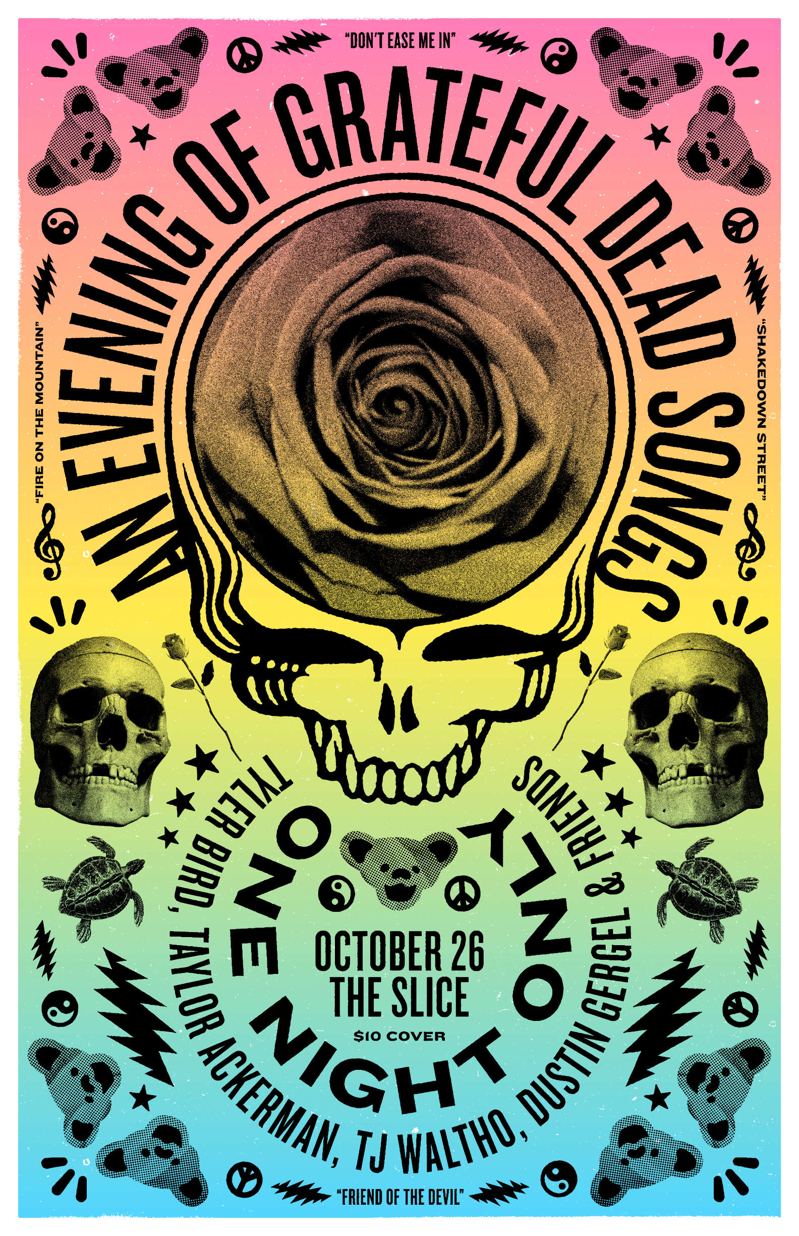 An Evening of Grateful Dead Songs poster design
