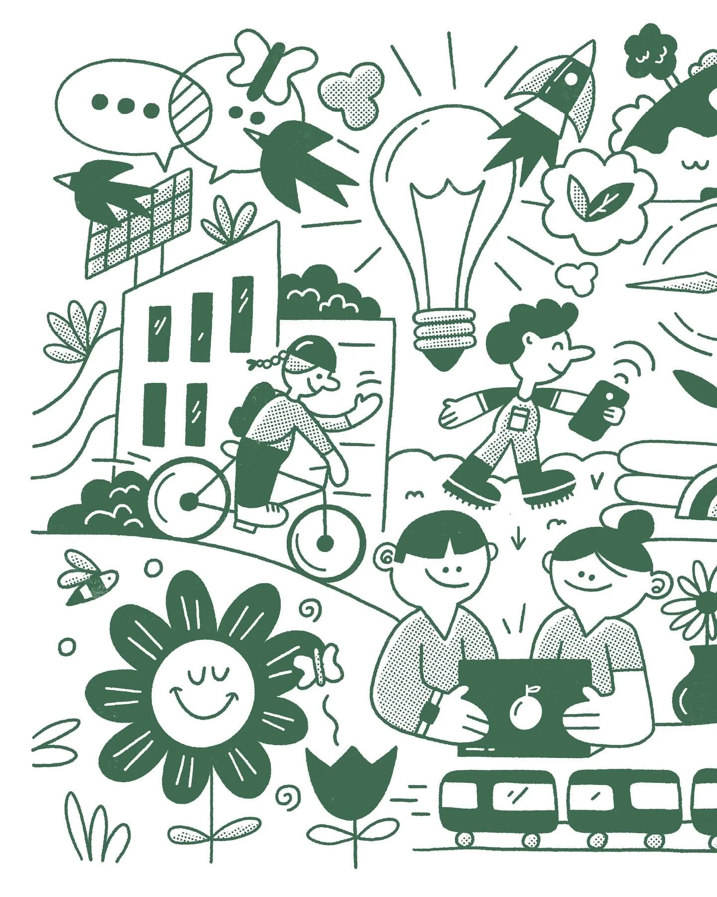 Rejected sketch from a recent sustainability project. It skews too young and wasn&rsquo;t right for the job but I wanted to finish it anyways 😤🌎✏️