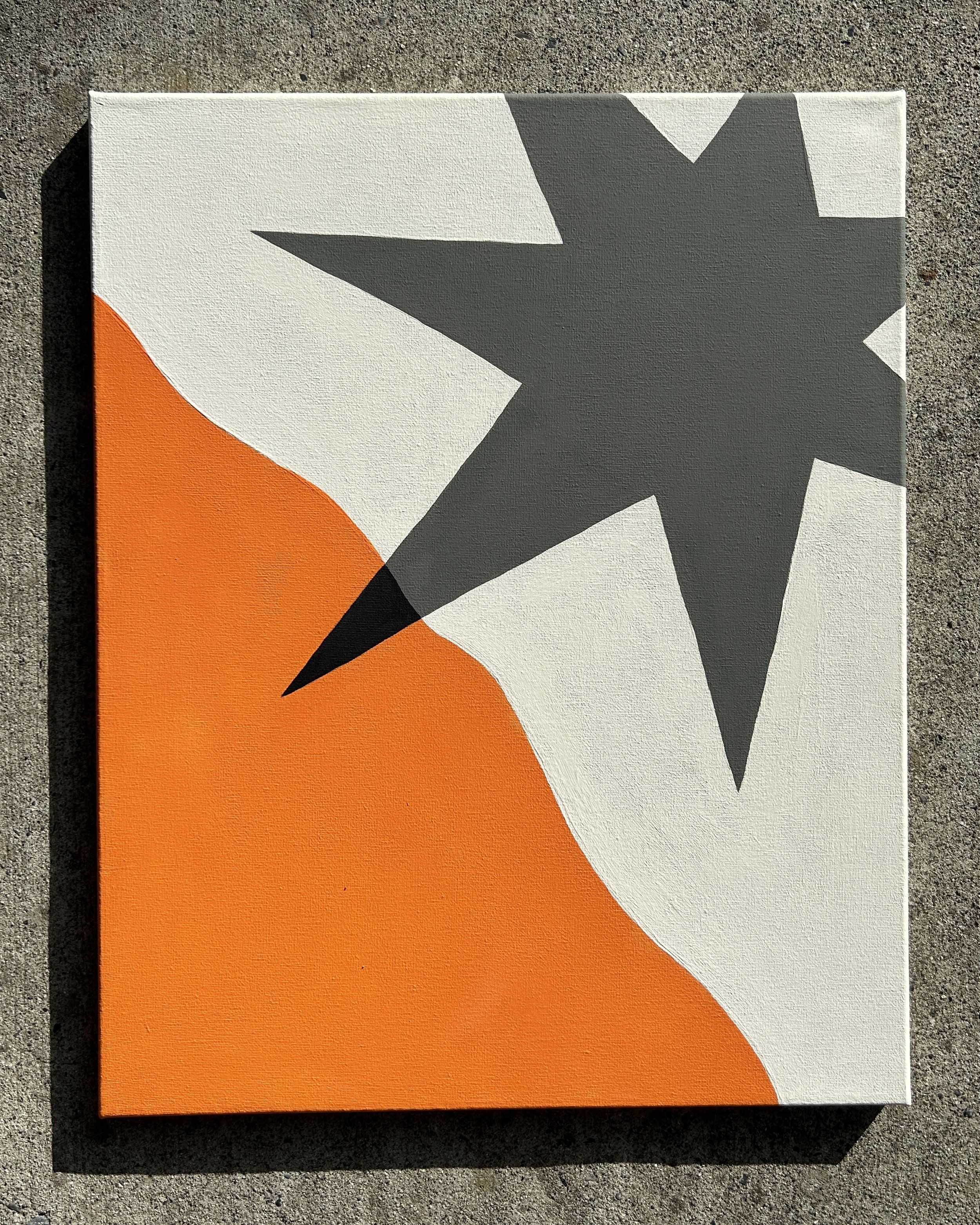 Acrylic on canvas painting exploring shapes interacting