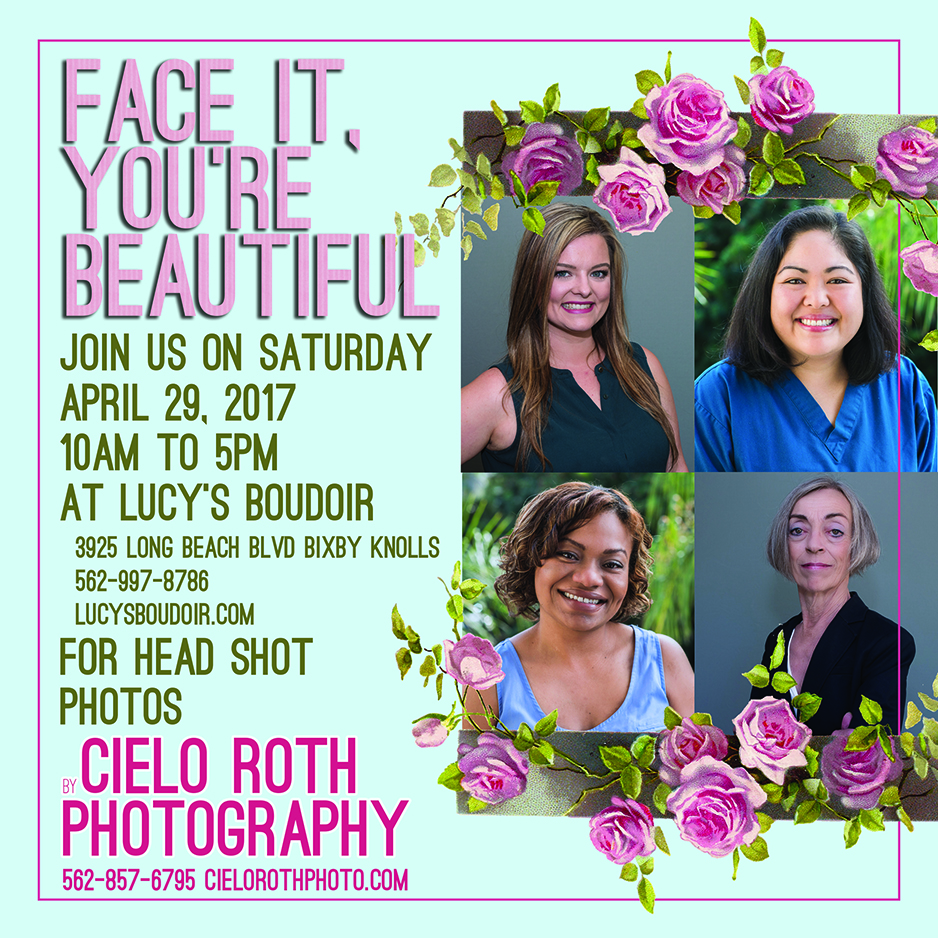 April 29, 2017 Head shot event. Free with purchase or $50 without. $250 value. 10am to 5pm
