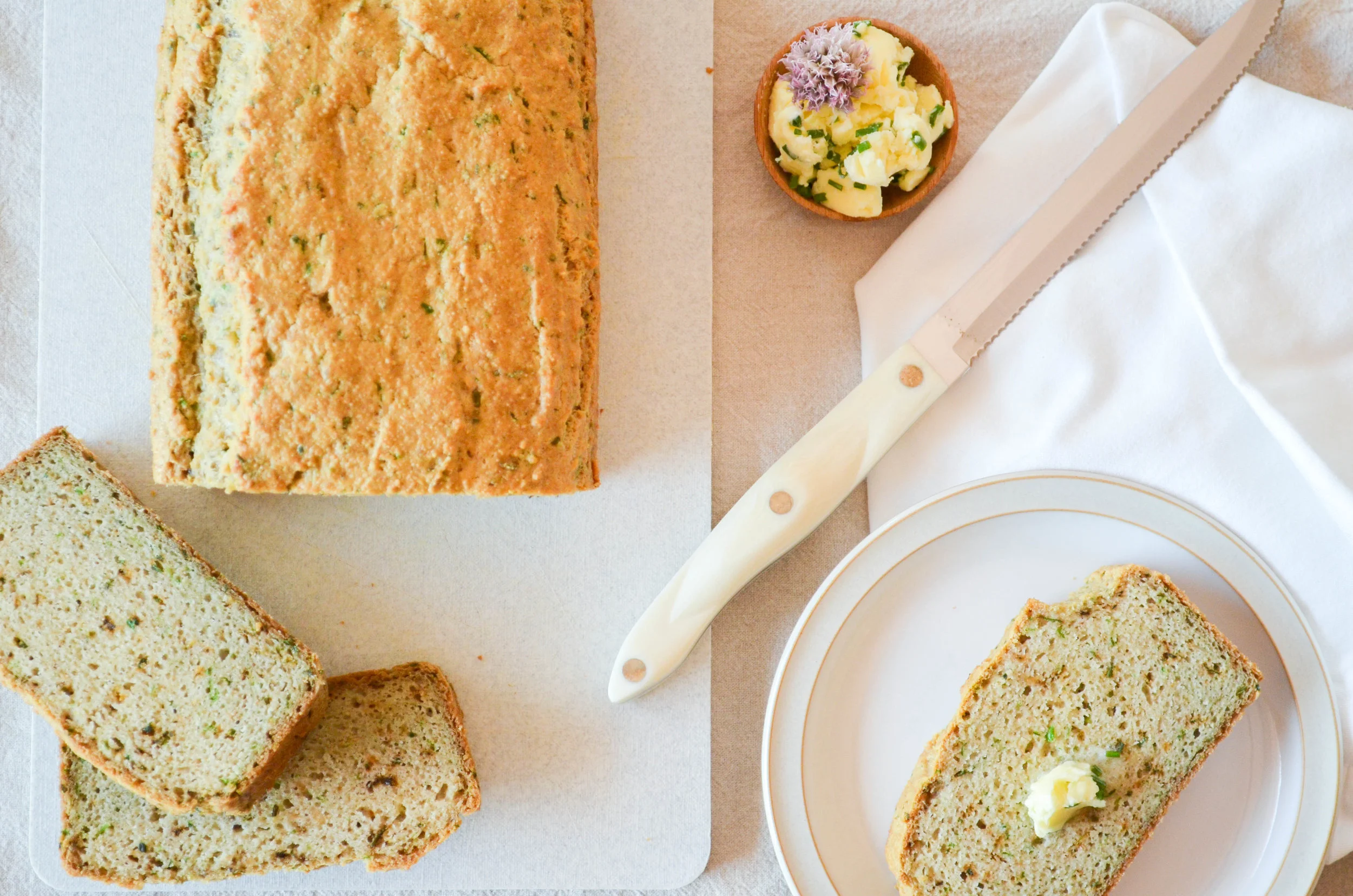 Shown here with some fresh chive grass-fed butter