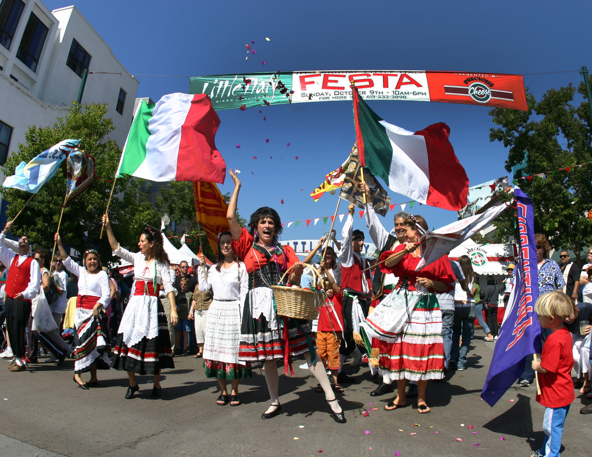 Italian Festival, Little Italy flag procession.jpg