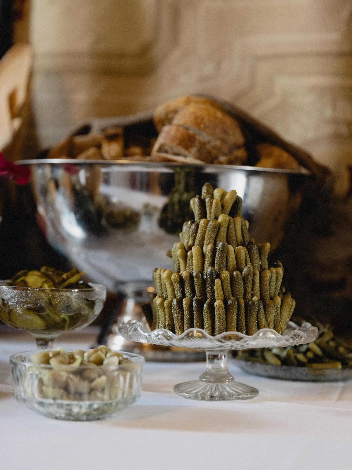 Cornichon towers and butter mountains with grissini, rye crackers, focaccia, chutney and pickles? We got you @annmarierules 👍 And hell yeah we are making all the trimmings in house of course we are 🔪 Not the cheese though, that we left that to the 