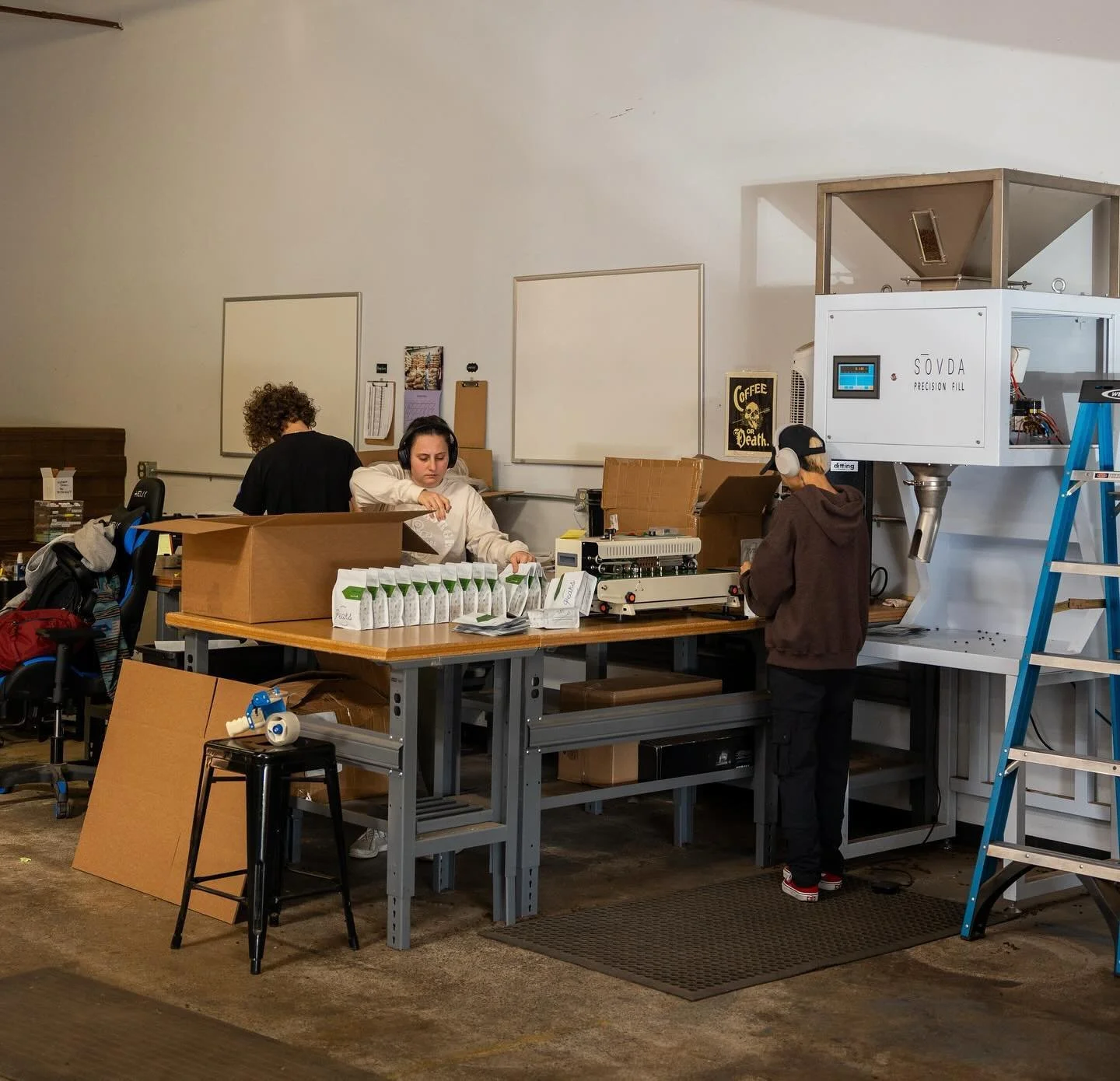 Full send here at the shop. We&rsquo;re gearing up for fall and packing bags like mad! #wearepeaks #coffee #espresso #coffeeroasting #coffeeroaster #wholesale #fyp