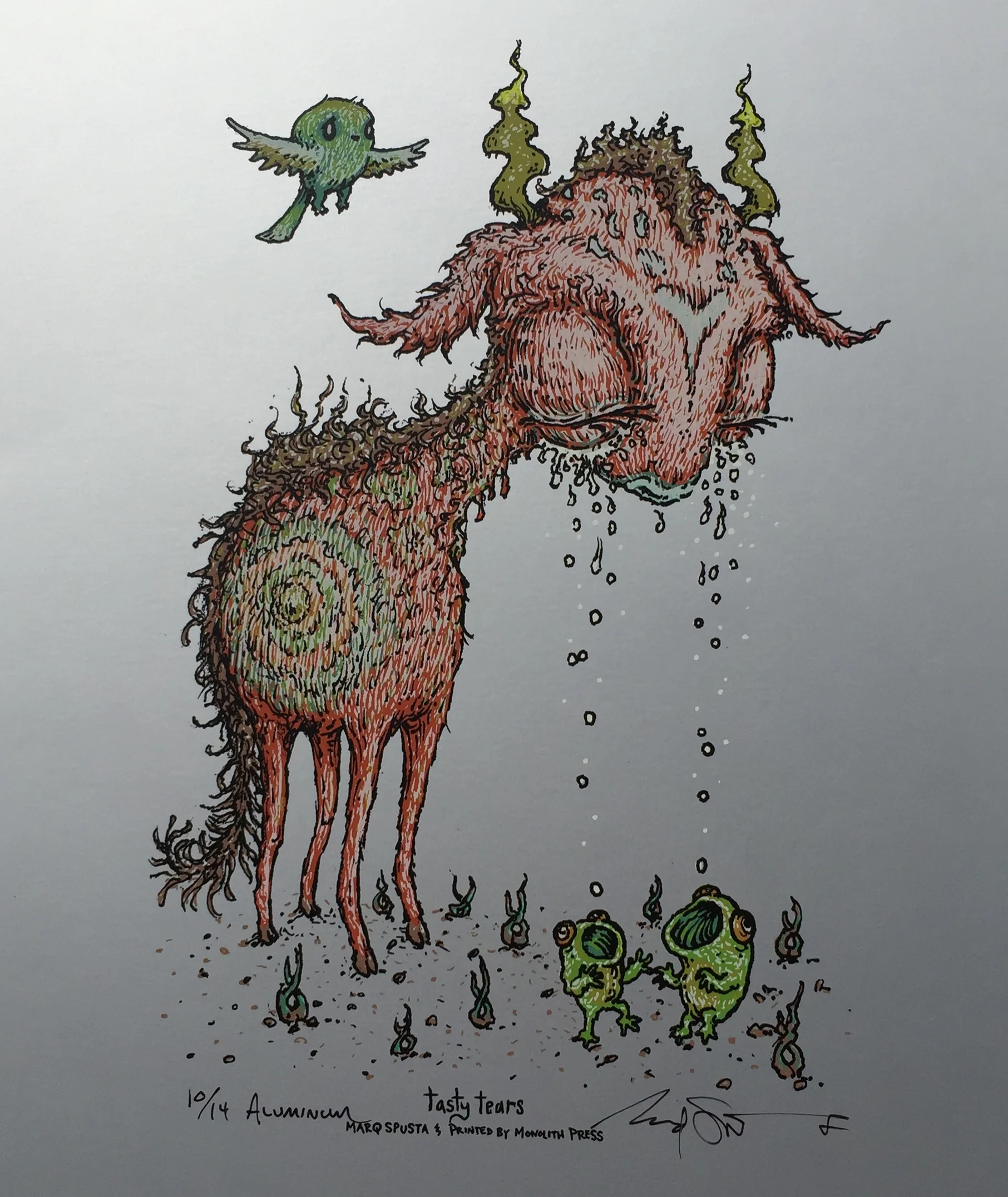 TASTY TEARS ALUMINUM VARIANT SCREEN PRINT size 10" x 12" raised nearly $300 for the The Nature Conservancy in 2015