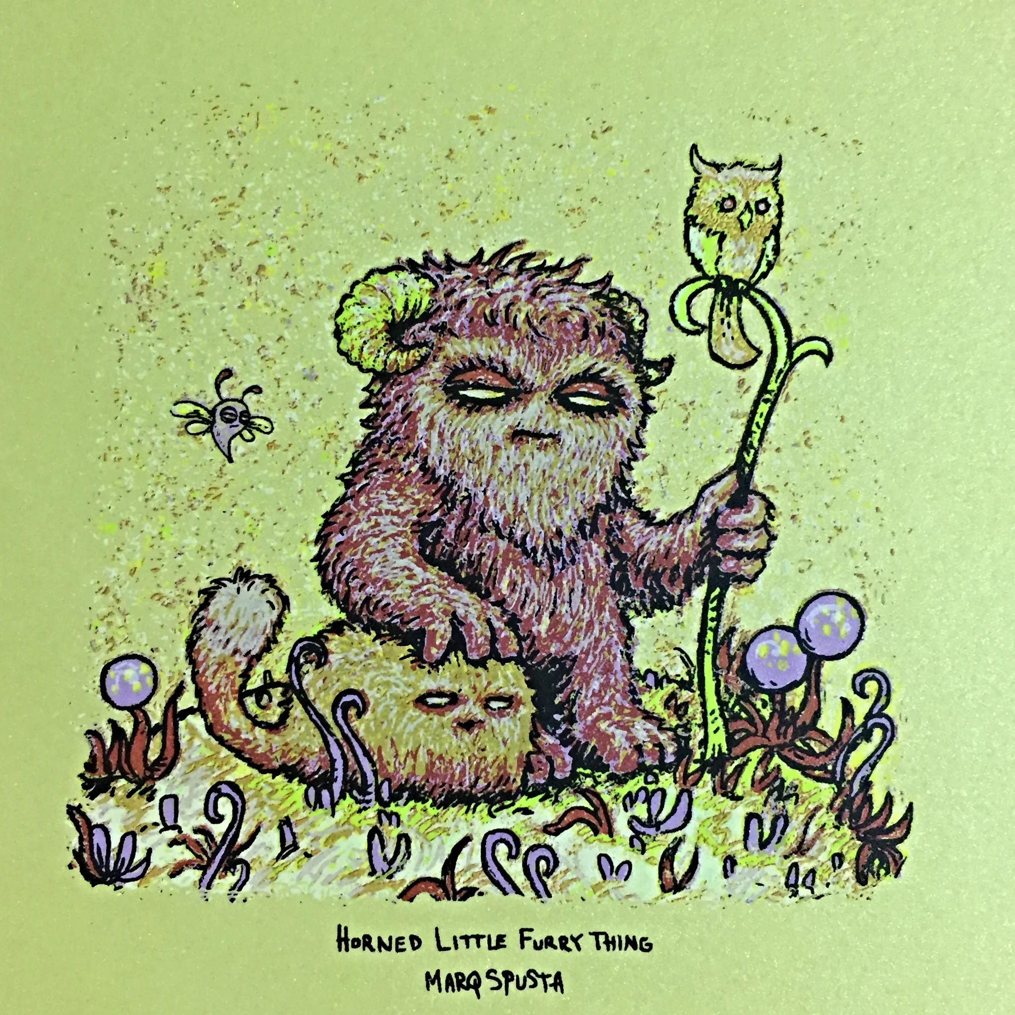 This Horned Little Fury Thing was a part of our March Mystery Packs in 2016 that collectively raised over $1,000 for FEEDING AMERICA and The National Wildlife Federation