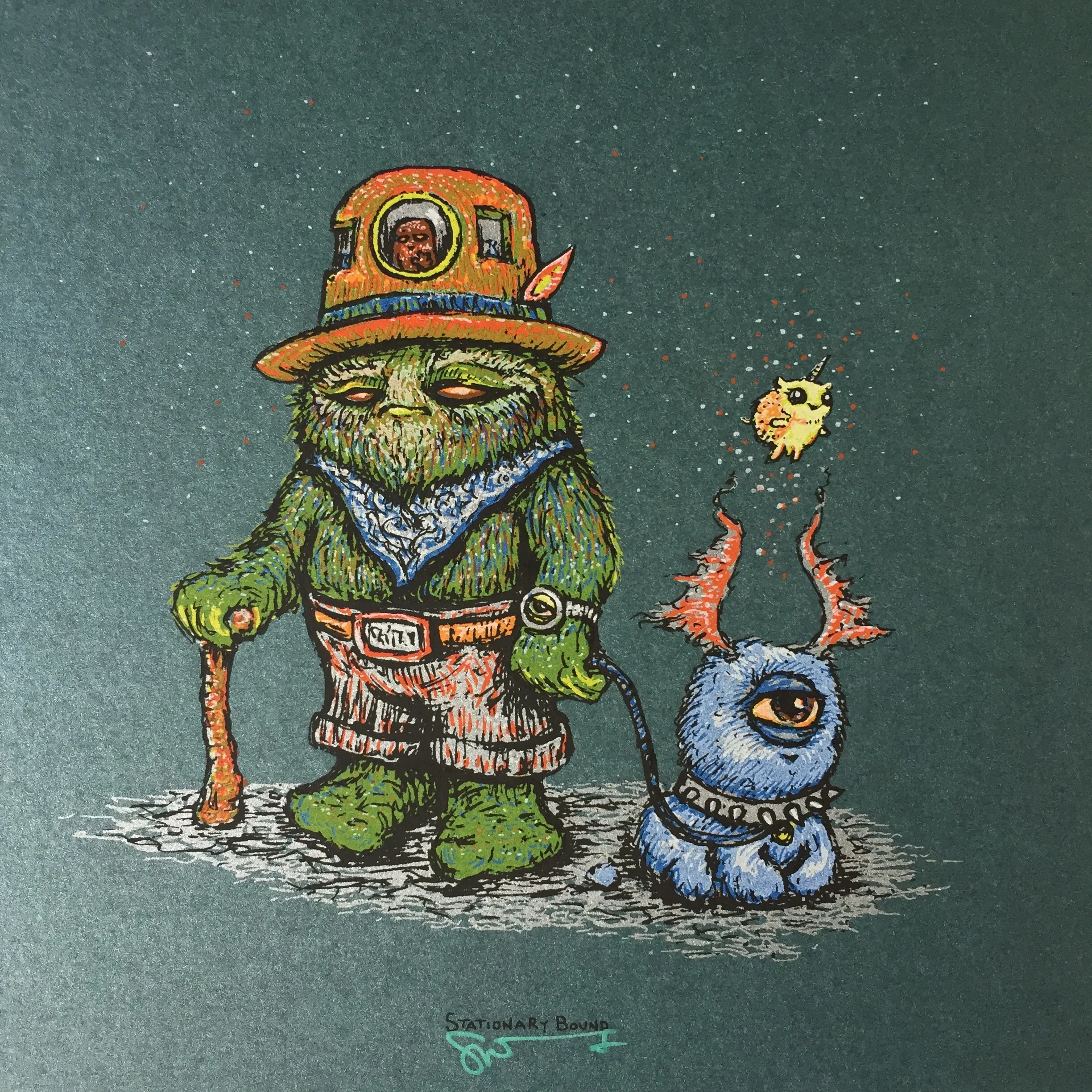 Stationary Bound 7" x 7"