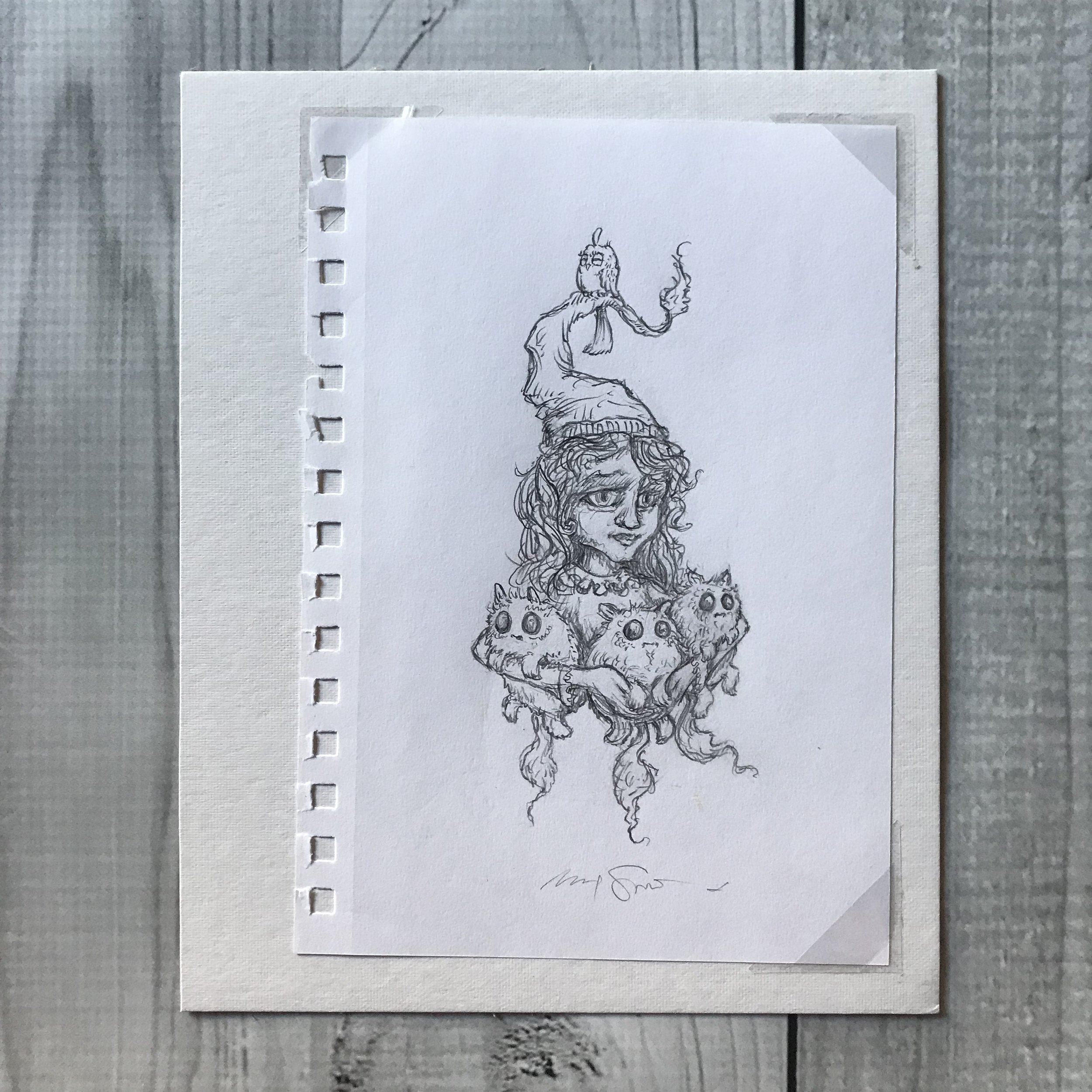 $200 Gnome 11 original sketch 