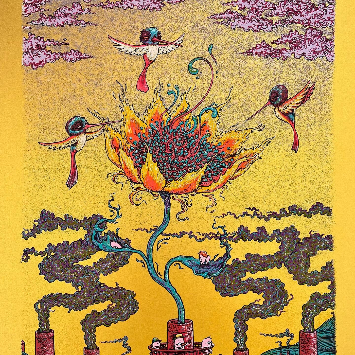 Flower From a Smokestack on Gold coming to you tomorrow morning and sending lots of love towards Earth Day inspired causes!
.
Click on Get Some Art on the Secret Stash website to enter the lottery tomorrow morning!