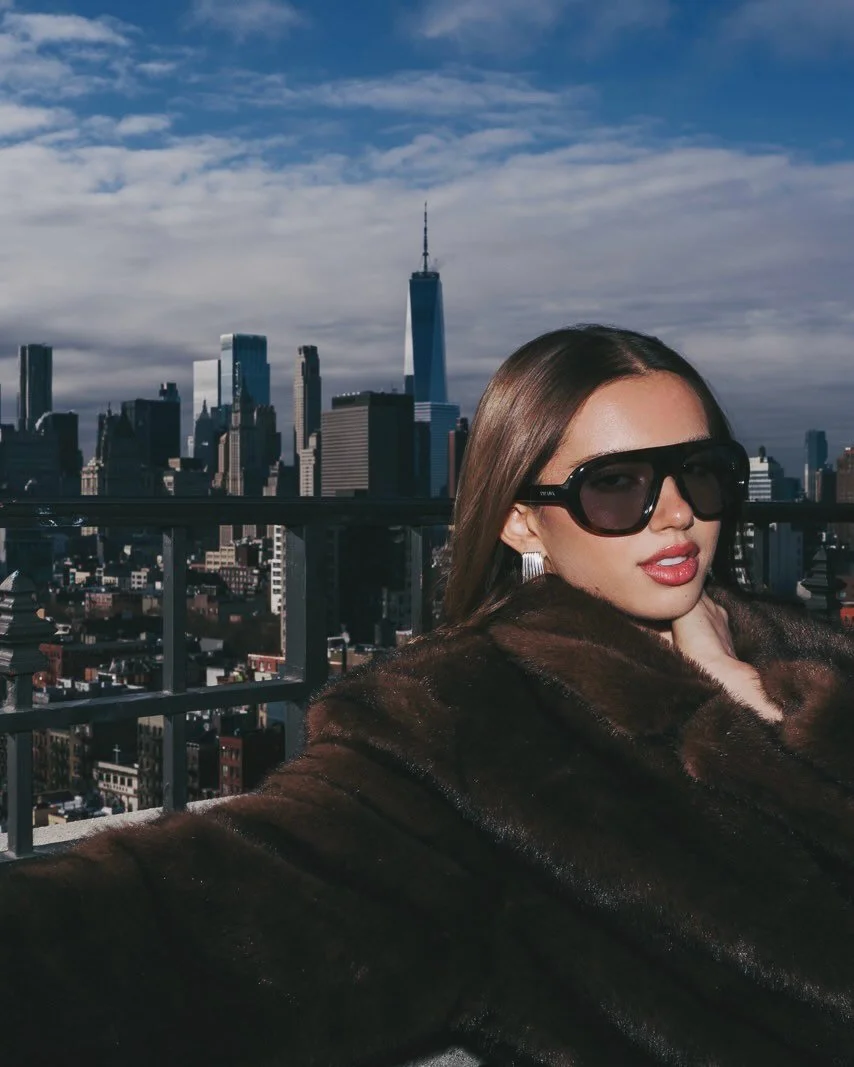 Olivia in NYC 🤎. Shot and styled by me on my hotel rooftop. @oliviacoutts wearing @mylamarque @prada @heavenmayhem_ 

#newyorkcity #fauxfur #citygirl #winterfashion
