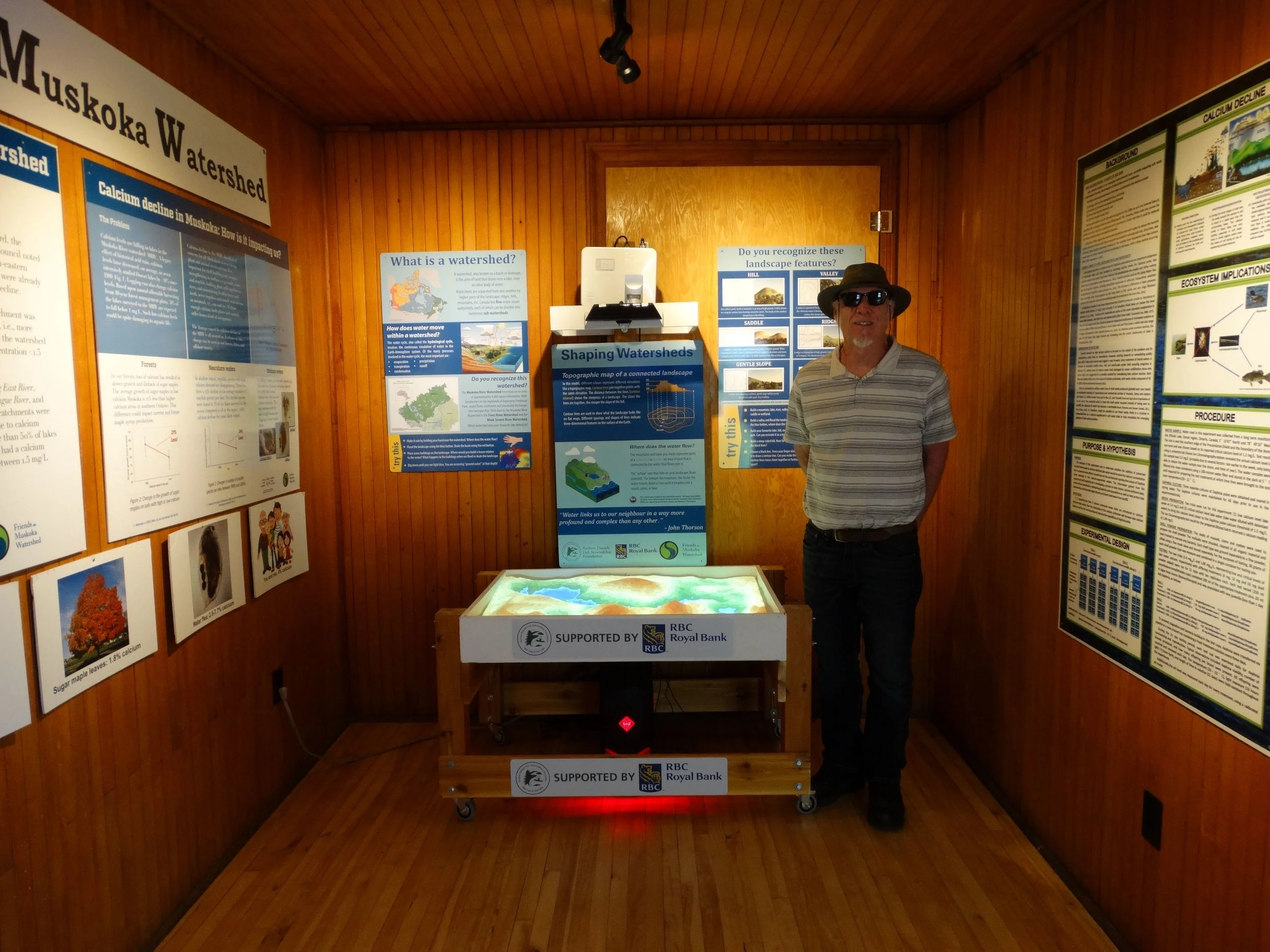 ADFSF Director Bill Howson standing by the virtual sandbox