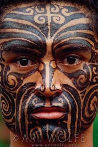 New Zealand Maori Face Tattoo