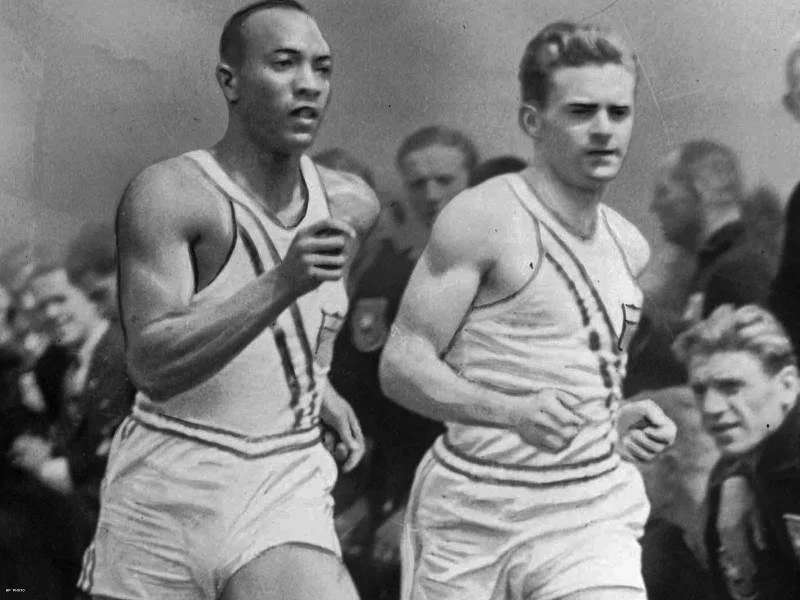 1936 Olympic workout of Jesse Owens and Frank Wykoff