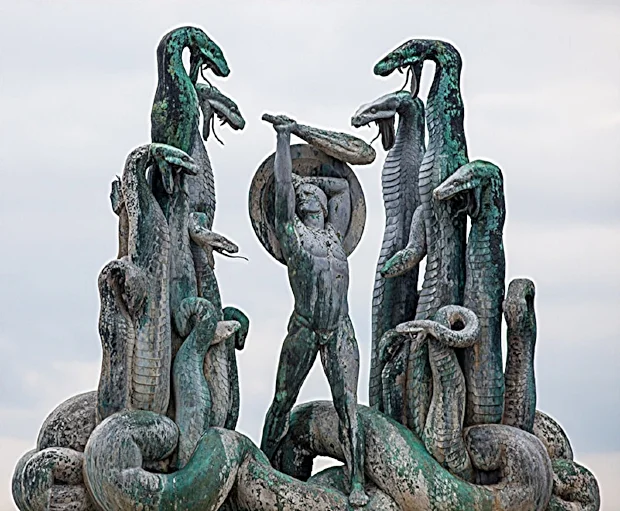 Heracles battling the Lernaean Hydra, Rudolph Tegner.jpg