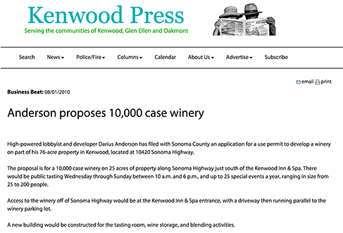 Anderson proposes 10,000 case winery