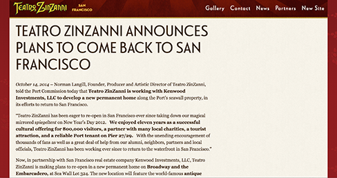 Teatro Zinzanni Announces Plans To Come Back To San Francisco