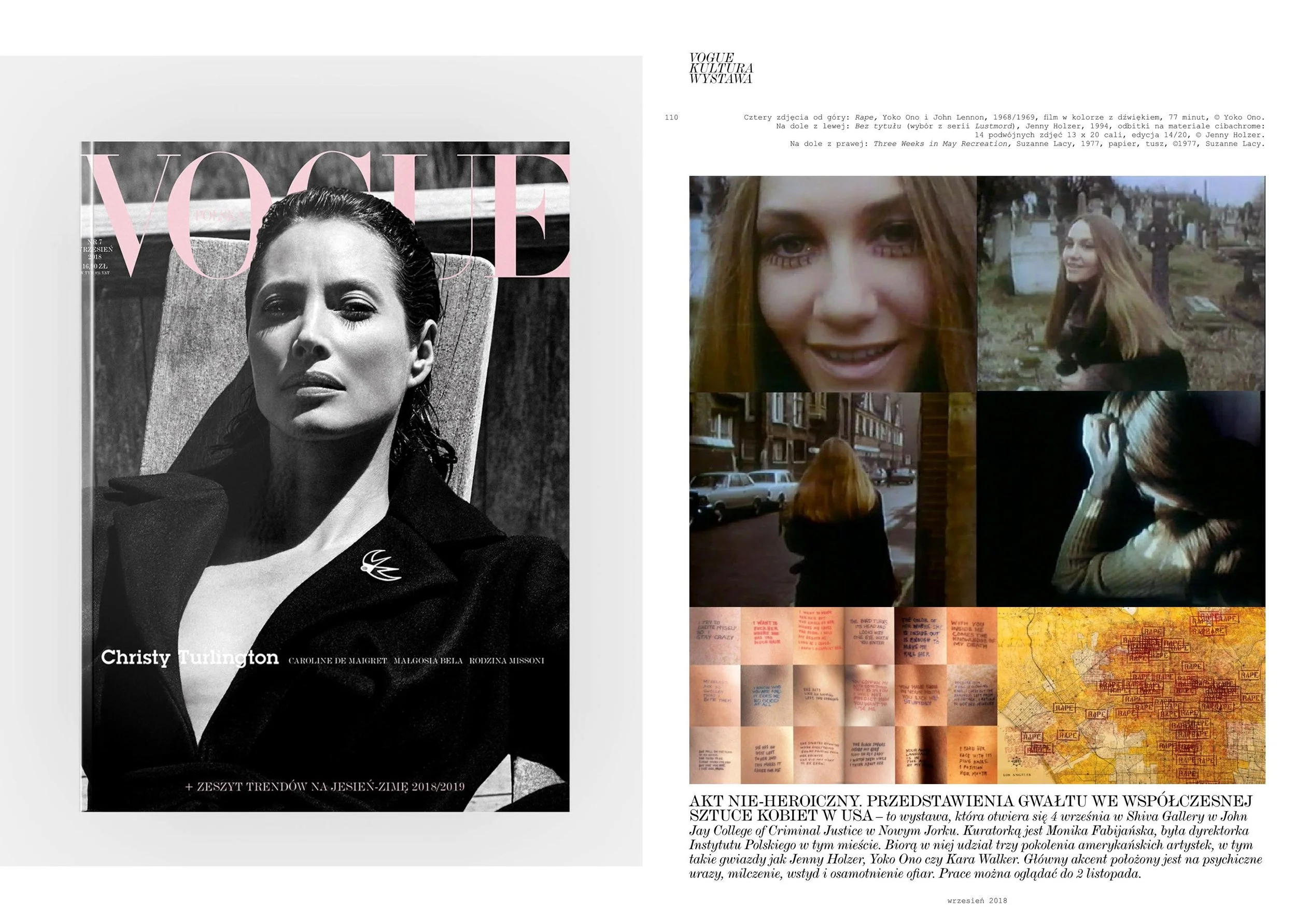 Vogue Poland: Culture - Exhibitions , September 2018 (the first Polish edition)