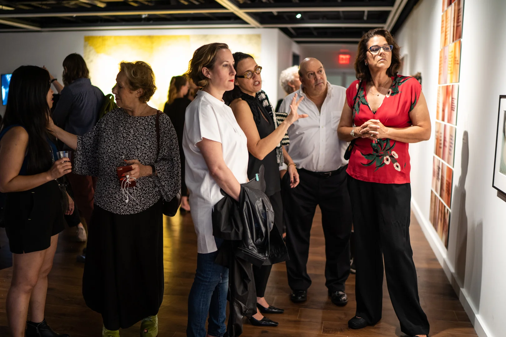Natalie Frank, Monika Fabijanska, Mitch and Sandy Sockett. The Un-Heroic-Act opening. Photo Austin Pogrob
