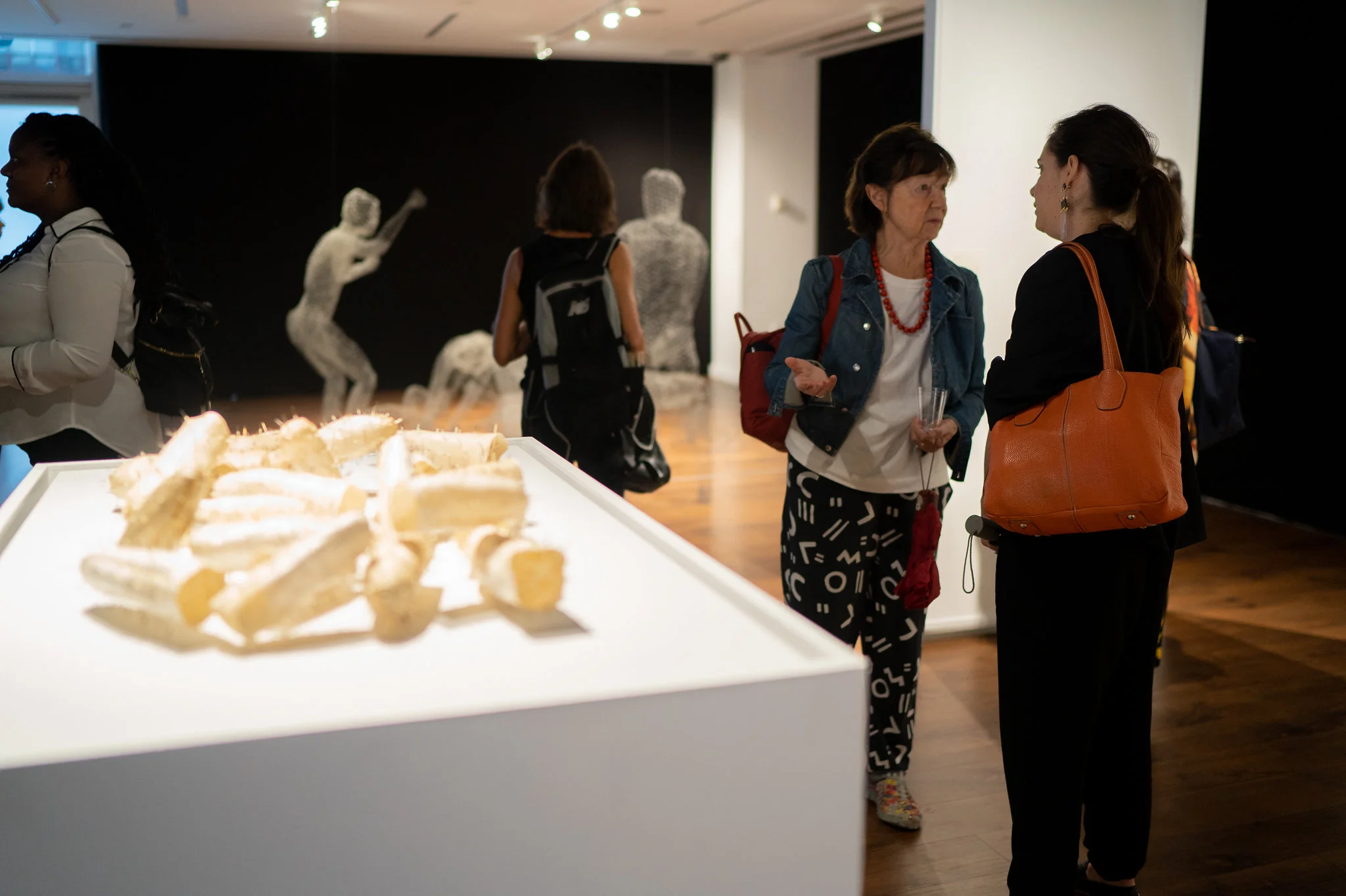 Charlotta Kotik, Jennie Lamensdorf. The Un-Heroic-Act opening. Photo Austin Pogrob